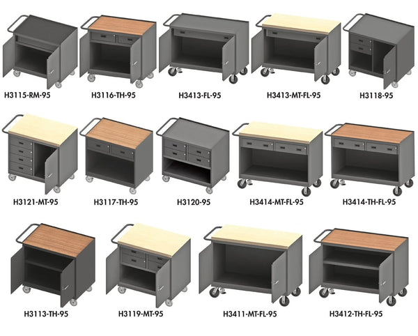 36/48" W Mobile Bench Cabinets