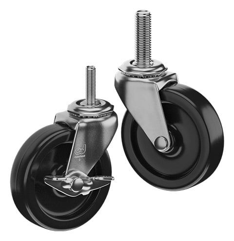 CasterDepot Threaded Stem Casters - Polyolefin Wheel - Capacities Up To 120 Lbs.