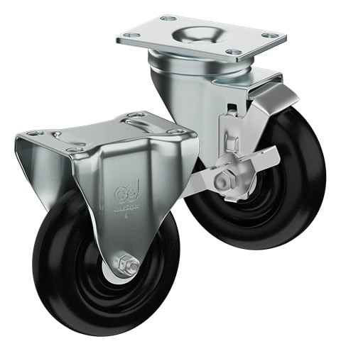 CasterDepot Top Plate Casters - Polyolefin Wheel - Capacities Up To 325 Lbs.