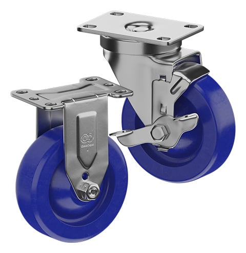 CasterDepot Top Plate Casters - Solid Urethane Wheel - Capacities Up To 350 Lbs.