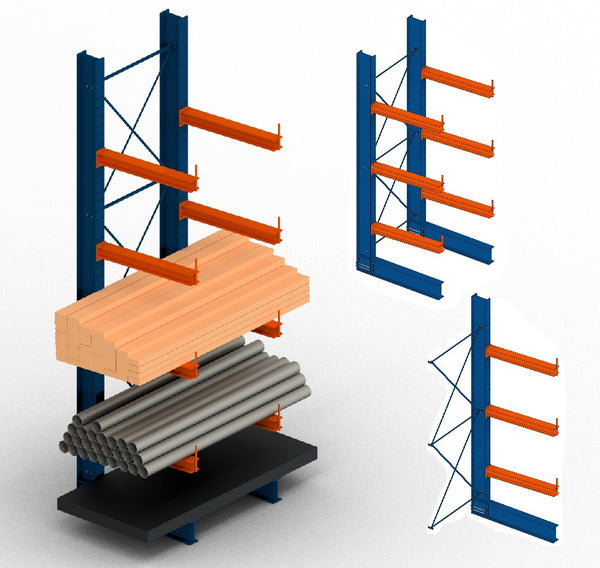 Space Plus Usa Cantilever Racking Single Side Units