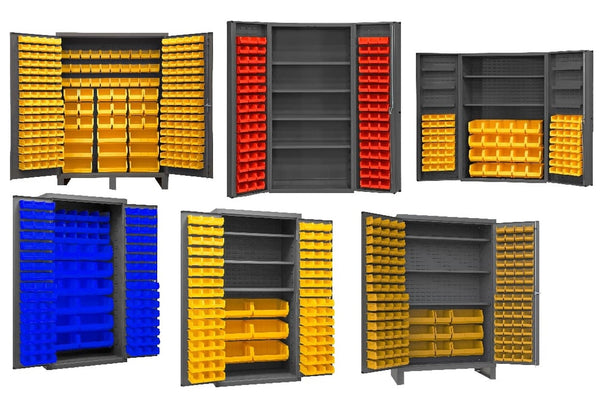 Heavy Duty All-Welded Bin & Shelf 14 Ga. Steel Storage Cabinets