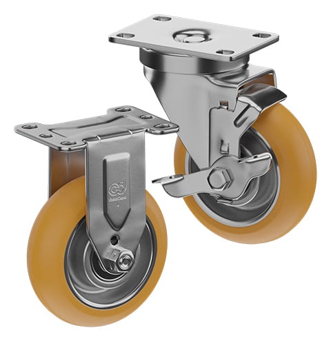 CasterDepot Top Plate Casters - Poly On Aluminum Wheel - Capacities Up To 350 Lbs.