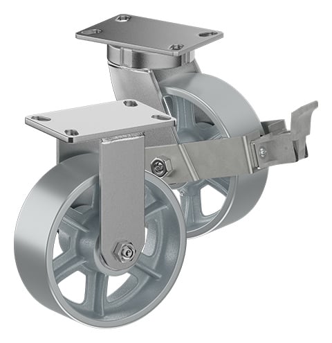 CasterDepot Top Plate Casters - Cast Iron Wheel - Capacities Up To 2500 Lbs.