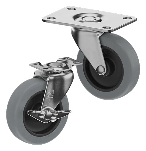 CasterDepot Top Plate Casters - Thermo-Urethane Wheel - Capacities Up To 120 Lbs.