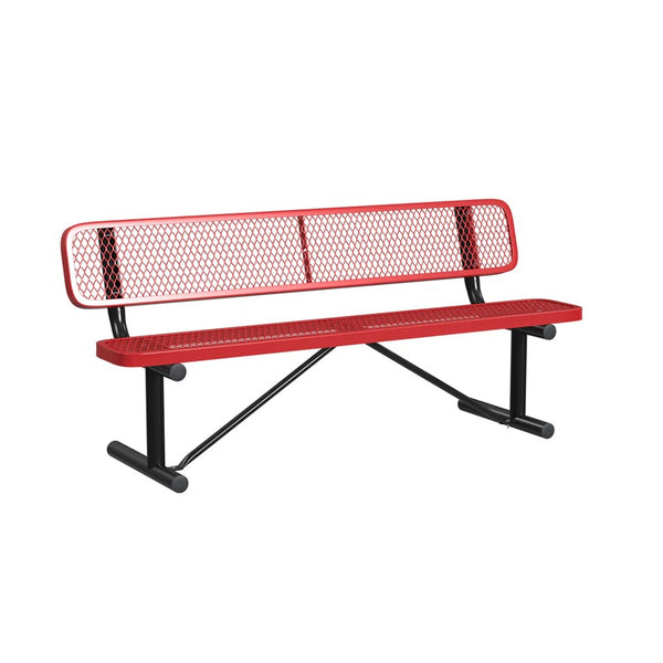 Expanded Metal Portable 6Ft Bench With Back