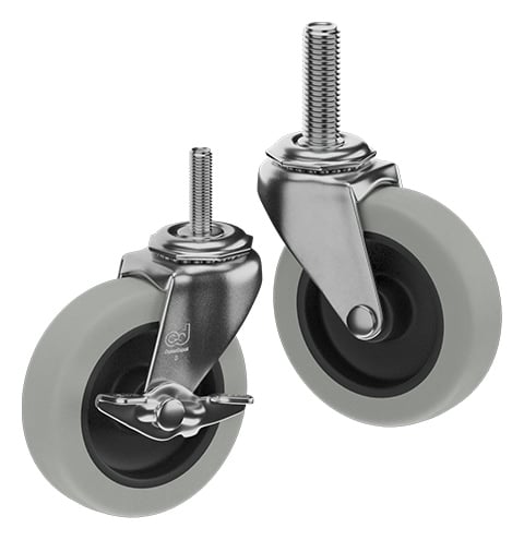 CasterDepot Threaded Stem Casters - Thermo-Rubber Wheel - Capacities Up To 110 Lbs.