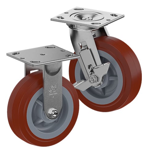 CasterDepot Top Plate Casters - Thermo-Urethane Wheel - Capacities Up To 800 Lbs.
