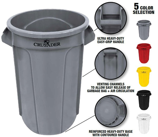 Crusader Round Trash Cans