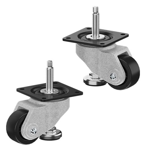 CasterDepot Leveling Casters - Nylon Wheel - Extended Foot Adjustment - Capacities Up To 700 Kg.