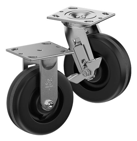 CasterDepot Top Plate Casters - Phenolic Wheel - Capacities Up To 1250 Lbs.
