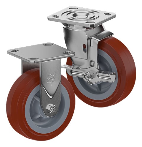 CasterDepot Top Plate Casters - Thermo-Urethane Wheel- Capacities Up To 800 Lbs.