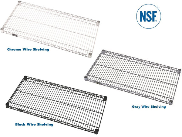 Chrome, Green, Gray & Black Epoxy Wire Shelving