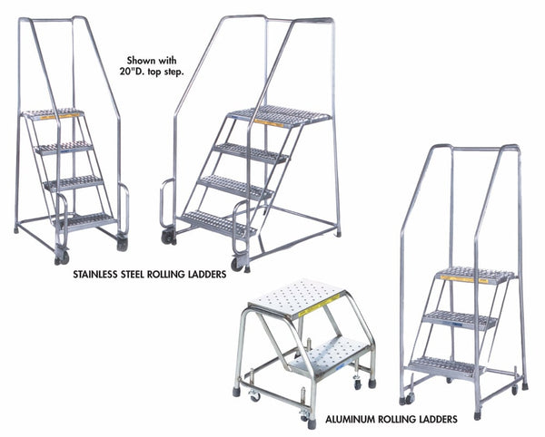 Options For Stainless & Aluminum Rolling Ladders