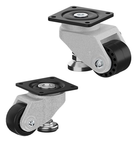 CasterDepot Leveling Casters - Nylon Wheel- Foot Adjustment - Capacities Up To 700 Kg.