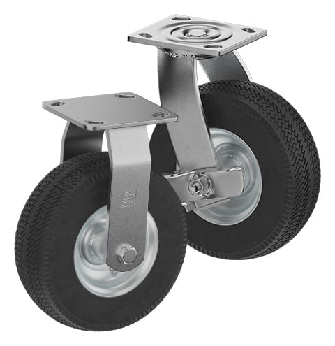 CasterDepot Top Plate Casters - Never-Flat Wheel - Capacities Up To 500 Lbs.