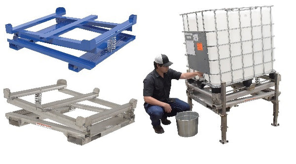 Adjustable IBC Tilt Stands With Fork Pockets