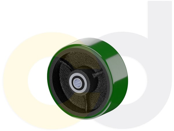 CasterDepot Ergonomic, Top Plate Casters - Poly On Cast Iron Wheel- Capacities Up To 1400 Lbs. - HW002.094
