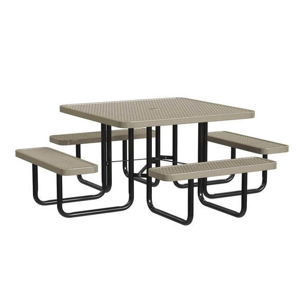 Expanded Metal Portable 46In Table - HT46SQP-BEIGE