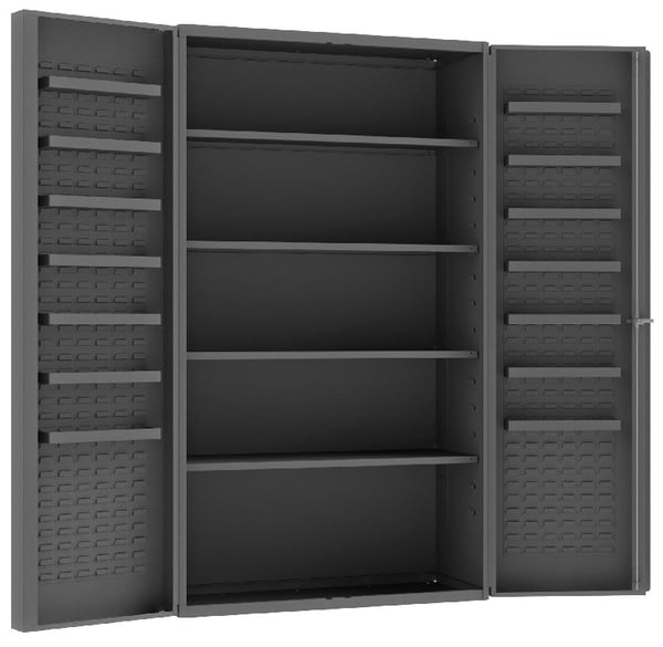 Heavy Duty All-Welded Bin & Shelf 14 Ga. Steel Storage Cabinets - HSJC-DLP-4S-14DS