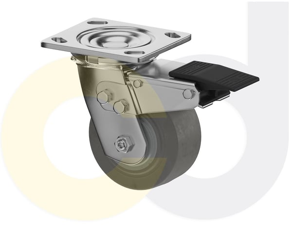 CasterDepot Top Plate Casters - Thermo-Rubber Wheel - Capacities Up To 600 Lbs. - HC091.E3E