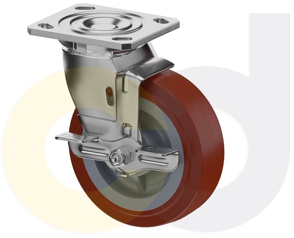 CasterDepot Top Plate Casters - Thermo-Urethane Wheel- Capacities Up To 800 Lbs. - HC000.6E8