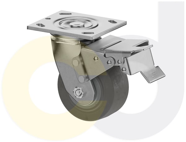 CasterDepot Top Plate Casters - Thermo-Rubber Wheel - Capacities Up To 600 Lbs. - HC000.E0E