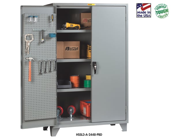 12 Ga. Cabinets With Pegboard Doors - HSSL2-A-2460-PBD