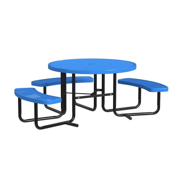 Expanded Metal Portable 46In Round Table - HT46ROP-ADA-BLUE