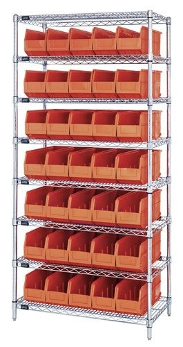 Wire Shelving Systems With Stackable Shelf Bins - HWR8-441