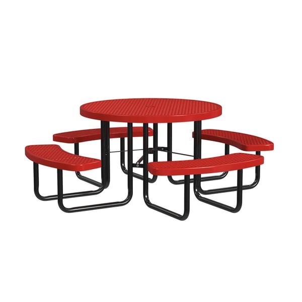 Expanded Metal Portable 46In Round Table - HT46ROP-RED