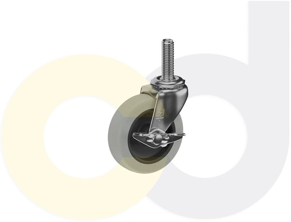 CasterDepot Threaded Stem Casters - Thermo-Rubber Wheel - Capacities Up To 110 Lbs. - HC014.498