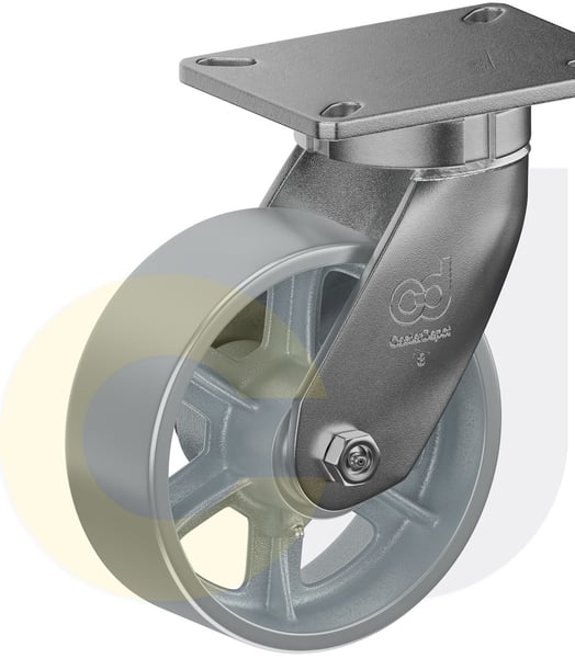 CasterDepot Top Plate Casters - Cast Iron Wheel - Capacities Up To 2500 Lbs. - HC014.284
