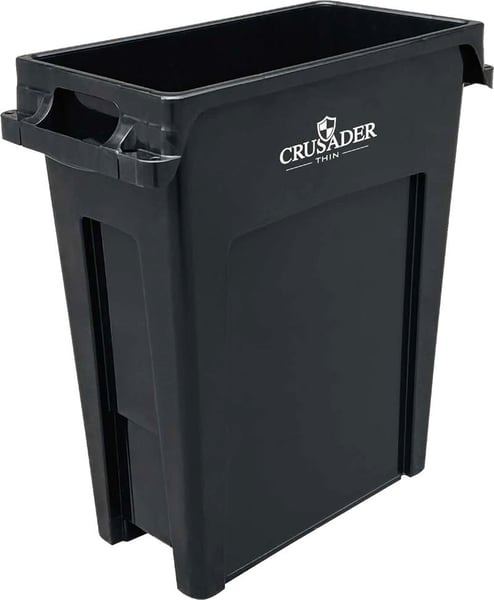 Crusader Thin Trash Cans - HCTH-23-BLACK