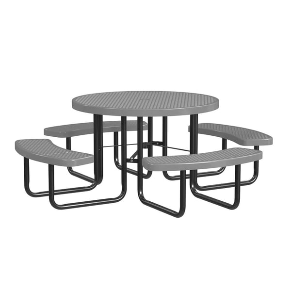 Expanded Metal Portable 46In Round Table - HT46ROP-GRAY