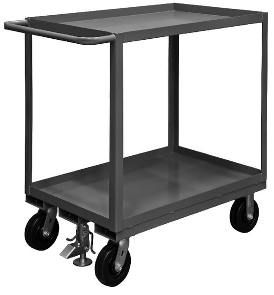 2 Shelf Stock Trucks With Floor Lock - HRSC-2436-2-2.4K-ALU-FL-95