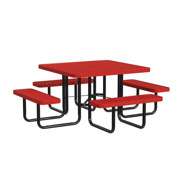 Expanded Metal Portable 46In Table - HT46SQP-RED