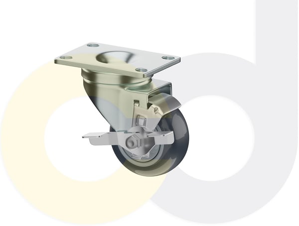 CasterDepot Top Plate Casters - Thermo-Urethane Wheel - Capacities Up To 350 Lbs. - HC015.BDB