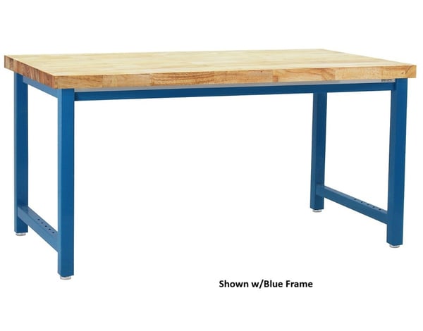 Kennedy Series Workbench W/Oiled Butcherblock Top - Square Edge - HKW3048-WH