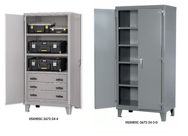 Super Extra Heavy Duty Storage Cabinets - 2,000 Lb. Capacity Per Shelf - HSXHDSC-3672-20-4