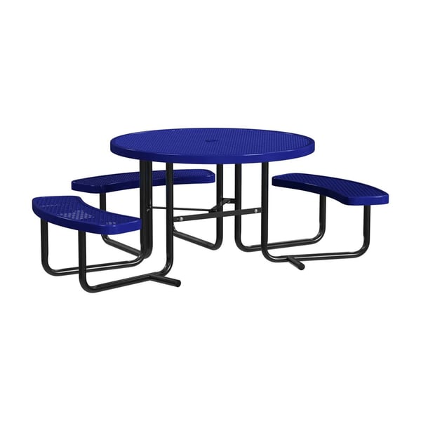 Expanded Metal Portable 46In Round Table - HT46ROP-ADA-NAVY