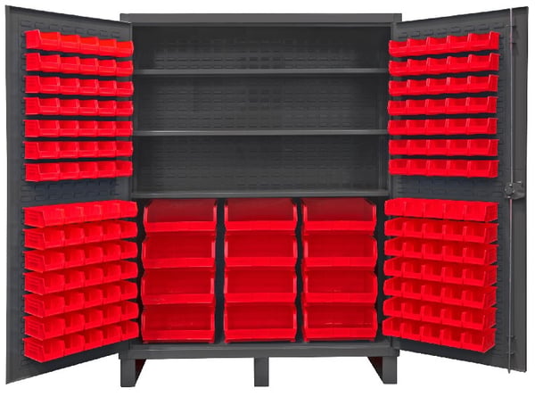 Heavy Duty Storage Cabinets With Hook-On Bins - HHDC60-156-3S1795