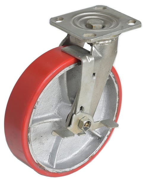 Polyurethane Caster Wheels - HCST-PU-8X2-S-BR