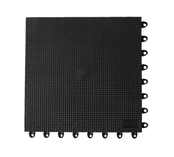 MT2 Interlocking Anti-Fatigue Floor Tiles, Recycled - HMT2.78X24X24.PY.BK.CS