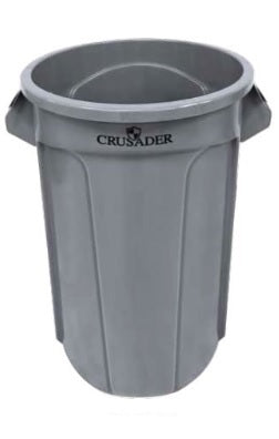 Crusader Round Trash Cans - HCTC-55-GRAY