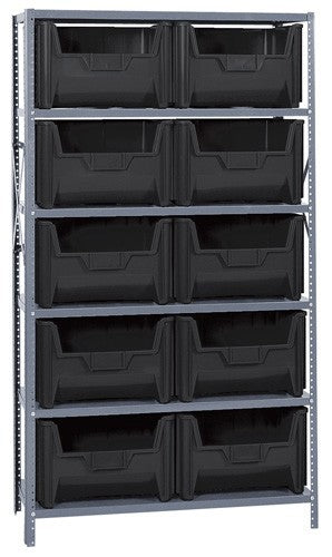 Shelving Units With Stackable Storage Bins - HQSBU-700-BK