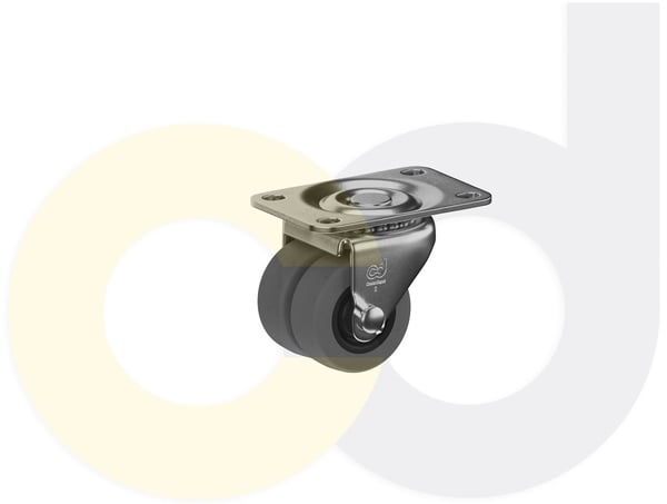 CasterDepot Low Profile Casters - Thermo-Rubber Wheel - Capacities Up To 180 Lbs. - HC006.420