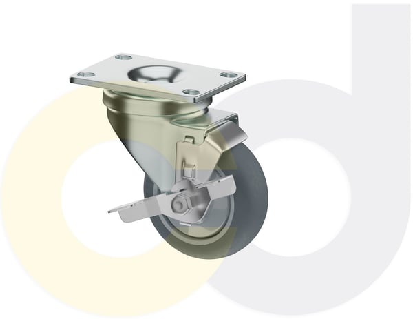 CasterDepot Top Plate Casters - Thermo-Rubber Wheel - Capacities Up To 325 Lbs. - HC015.A8F