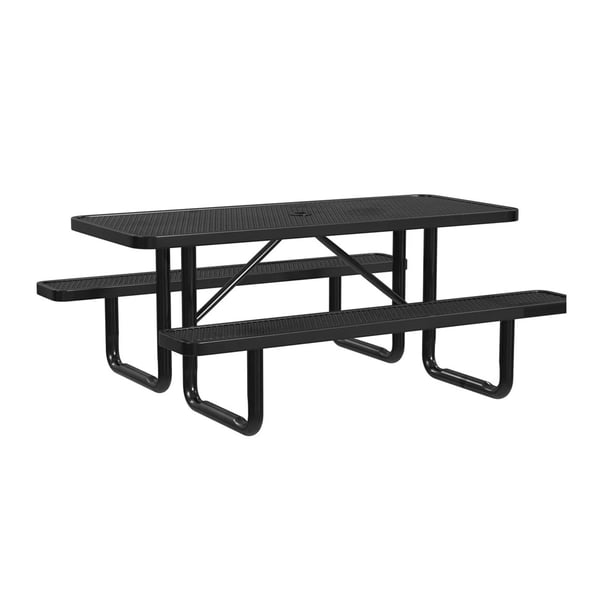 Expanded Metal Portable 6Ft Picnic Table - HT6XPP-BLACK