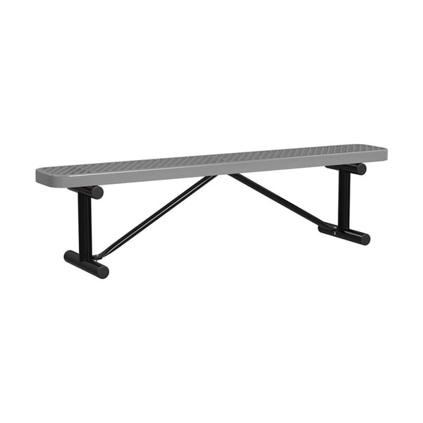 Expanded Metal Portable 6Ft Bench Without Back - HB6XPP-GRAY